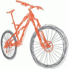 mountain bike orange sketch