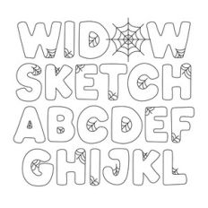 BFC Widow Sketch Block Halloween Spiderweb Sketch Font