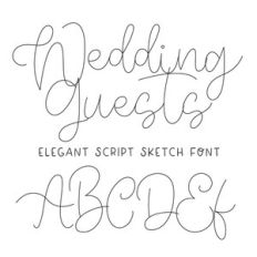 BFC Wedding Guests Sketch Elegant Beautiful Cursive Sketch Font
