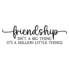 Friendship Isn't A Big Thing It's A Million Little Things
