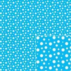 white on blue dot pattern