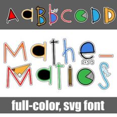 Mathematics Color Font