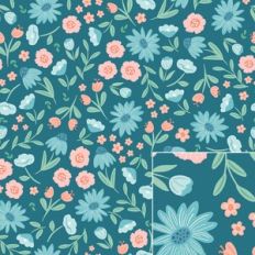 Blue and Pink Floral Printable Pattern Background