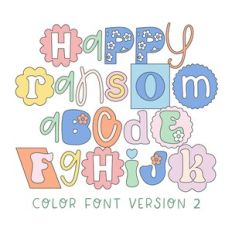 BFC Happy Ransom v2 Boho Retro Cut Out Color Font