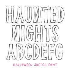 BFC Haunted Nights Sketch Spooky Halloween Sketch Font