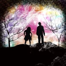 Zombie Apocalypse Rainbow Night Sky Background Pattern