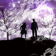 Zombie Apocalypse Purple Night Sky Background Pattern