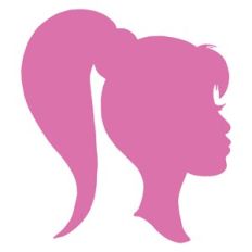 Girl Face Profile Scrunchy Ponytail Silhouette