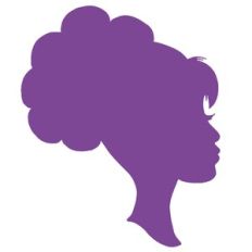 Girl Face Profile Curly Up Do Silhouette