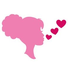 Girl Blowing Hearts Face Profile Silhouette