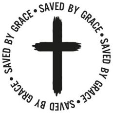 Saved By Grace Cross Word Quote Circle