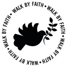 Walk By Faith Dove Word Quote Circle