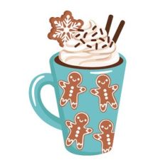 Hot Chocolate mug with Gingerbreadmen