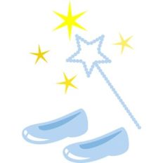 magic wand and princess shoes