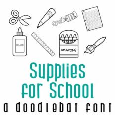 Supplies for School Doodlebat Font