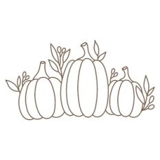 Pumpkins with Leaves