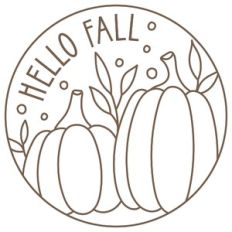 Hello Fall Pumpkin Round Sign