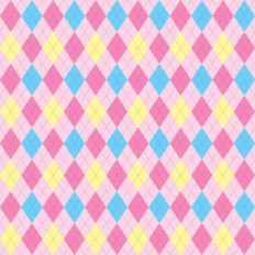 pink yellow and blue on pink argyle pattern