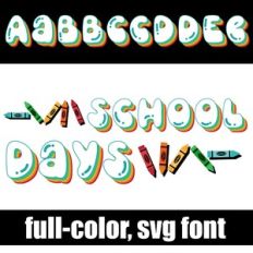 School Days Color Font