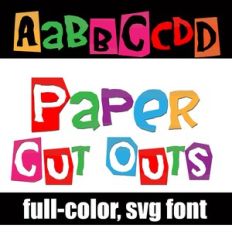 Paper Cut Outs Color Font