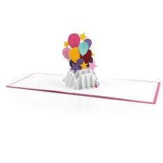 A2 Sliceform Pop Up Card Birthday Balloons