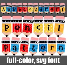 Pencil Pattern Color Font