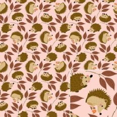 Cute Woodland Fall Hedgehog Printable Background Pattern