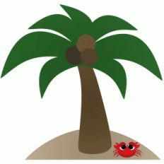 palm tree and crab
