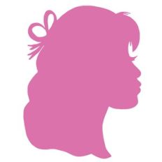 Hair Bow Girl Face Profile Silhouette