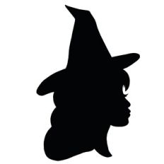 Halloween Witch Girl Face Silhouette