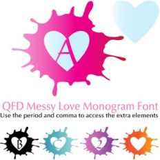 QFD Messy Love Monogram Font