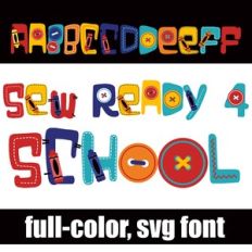 Sew Ready 4 School Color Font