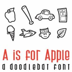 A is for Apple Doodlebat Font