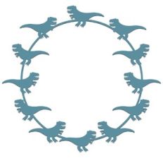 Tyranosaurus Rex Dinosaur Circle Border Frame