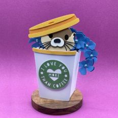 i love you more than coffee box card with otter