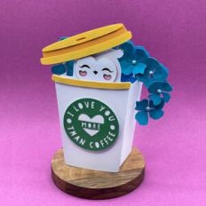 i love you more than coffee box card with owl