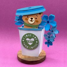 i love you more than coffee box card with teddy bear