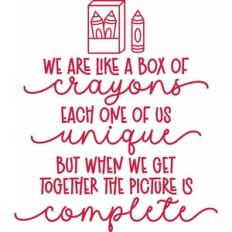 we are all like a box of crayons