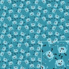 Cute Blue Halloween Monster Printable Pattern Background