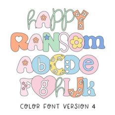 BFC Happy Ransom Boho Retro Cut Out Color Font v4