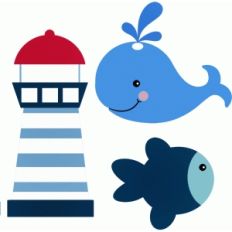 sailor lighthouse fish whale