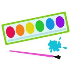 Watercolors and Paintbrush