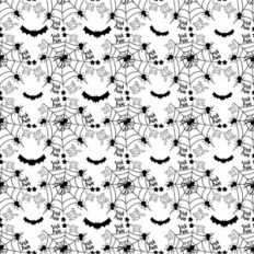 Halloween Seamless Pattern with spider and bats