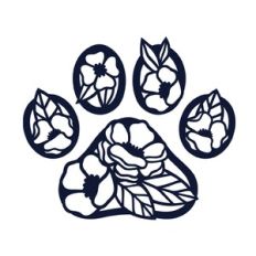 Floral Cat Paw Print