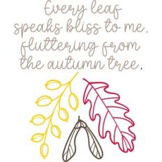 Every leaf speaks bliss to me
