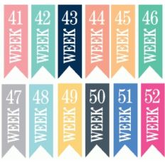 set of 12 weeks 41-52 page banners