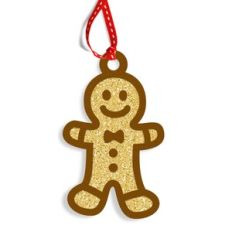 Gingerbread Man Christmas Bells Paper Tag / Ornament