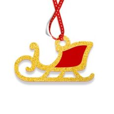 Santa Sleigh Christmas Paper Tag / Ornament