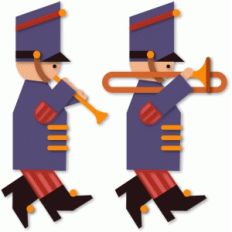 parade band marchers trombone and clarinet