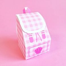 Pink Gingham Backpack 3D Box